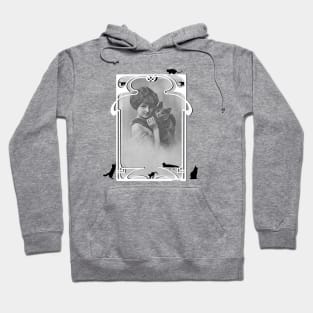 Vintage Design "Young Lady with her Cat" Hoodie